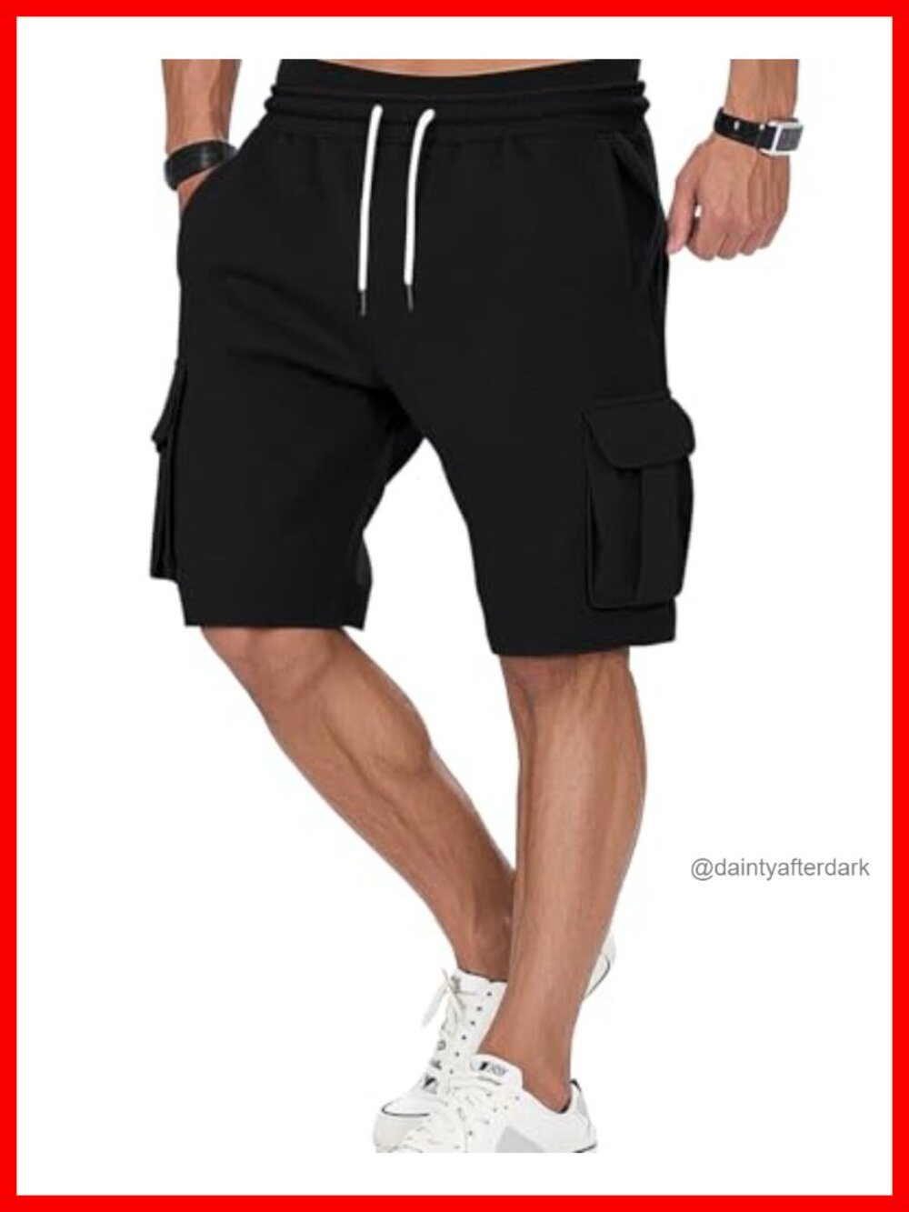 Men's Cargo Sweat Shorts Casual Athletic Jogger Gym Shorts with Pockets
